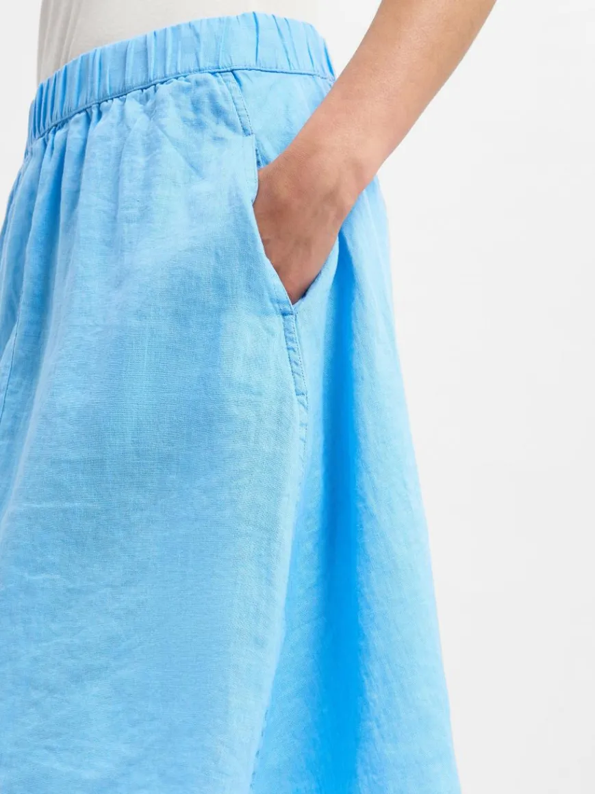 Marie Lund Röcke*Damen Minirock aus Leinen hellblau uni