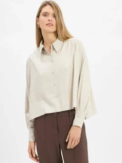 Drykorn Blusen*Damen Oversize-Bluse - Flanna beige meliert