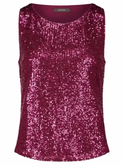 Vera Mont Blusen*Damen Pailletten-Top rot uni