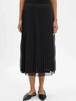 comma Röcke*Damen Plisseerock schwarz uni