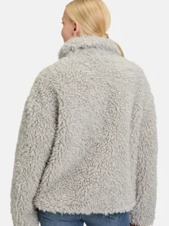 Amber & June Jacken & Westen*Damen Plüschjacke grau light stone uni