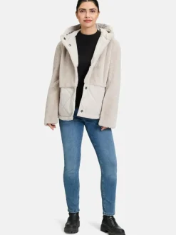 Amber & June Jacken & Westen*Damen Plüschjacke grau uni