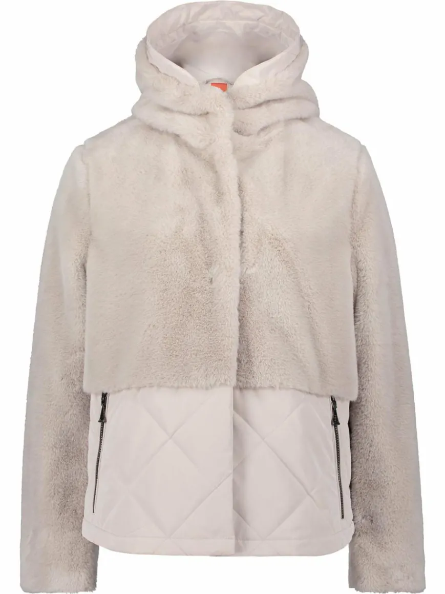 Amber & June Jacken & Westen*Damen Plüschjacke grau uni