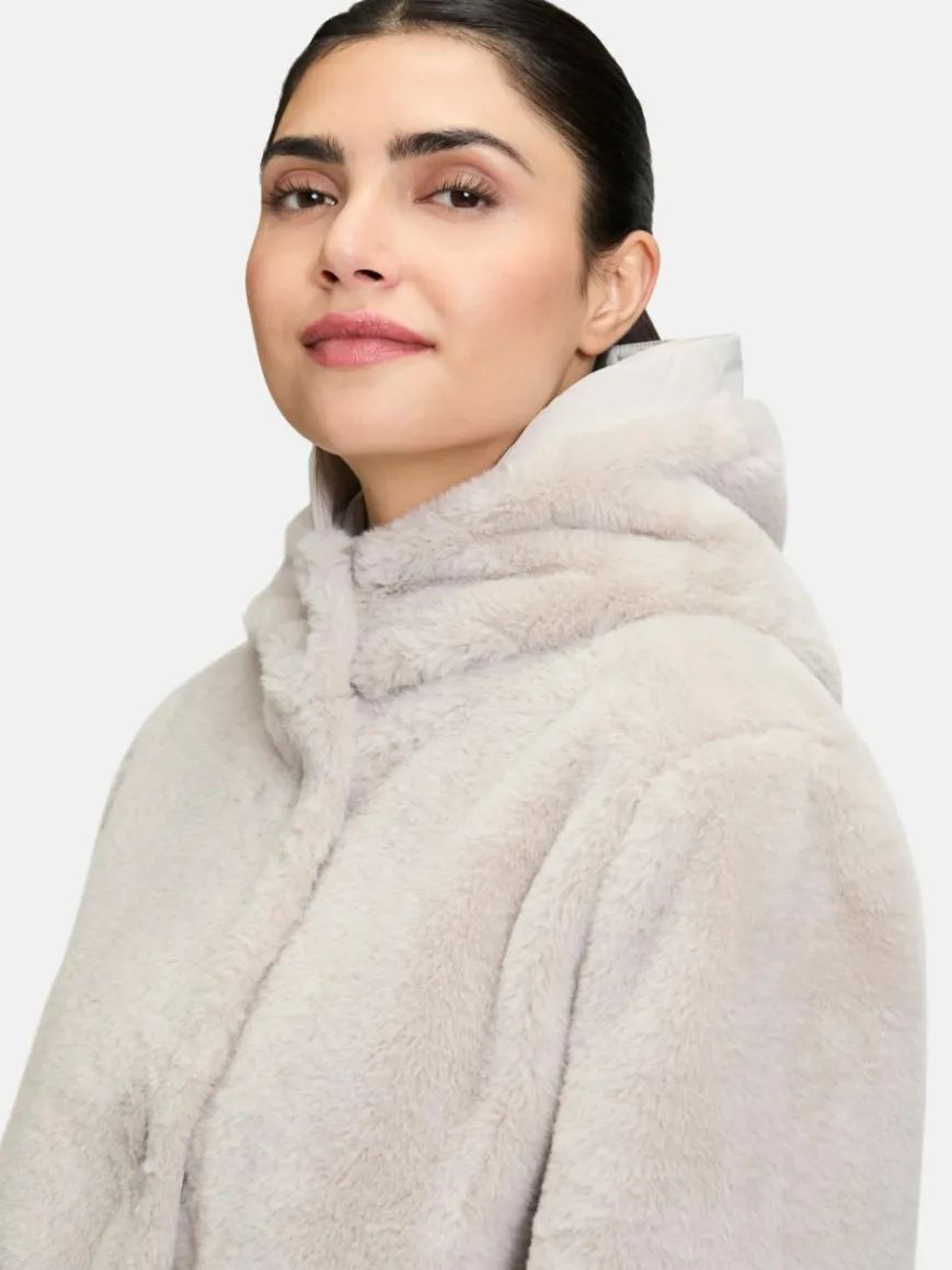 Amber & June Jacken & Westen*Damen Plüschjacke grau uni