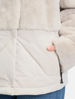 Amber & June Jacken & Westen*Damen Plüschjacke grau uni