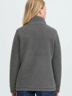 OXMO Jacken & Westen*Damen Plüschjacke - OXABBY grau uni