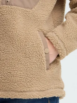 OXMO Sweatshirts & Sweatjacken*Damen Plüschjacke - OXABBY HALFZIP beige uni