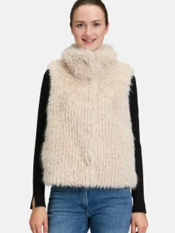 Amber & June Jacken & Westen*Damen Plüschweste grau uni