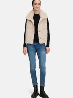 Amber & June Jacken & Westen*Damen Plüschweste grau uni