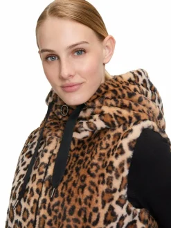 Betty Barclay Jacken & Westen*Damen Plüschweste camel braun gemustert