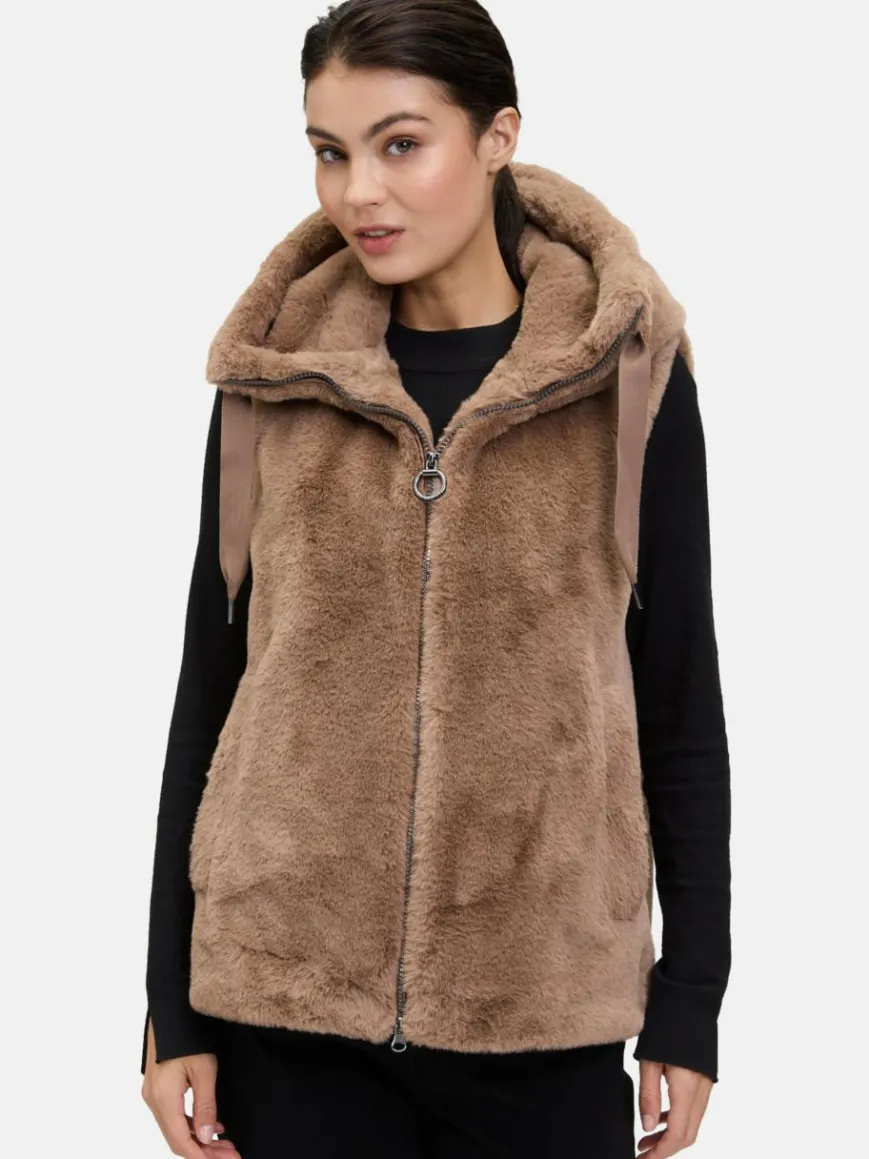 Betty Barclay Jacken & Westen*Damen Plüschweste braun camel uni