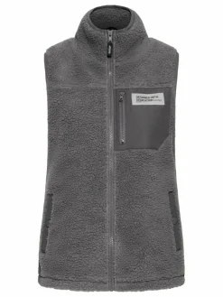 OXMO Jacken & Westen*Damen Plüschweste - OXABBY grau uni