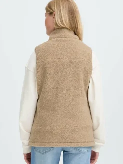 OXMO Jacken & Westen*Damen Plüschweste - OXABBY beige uni