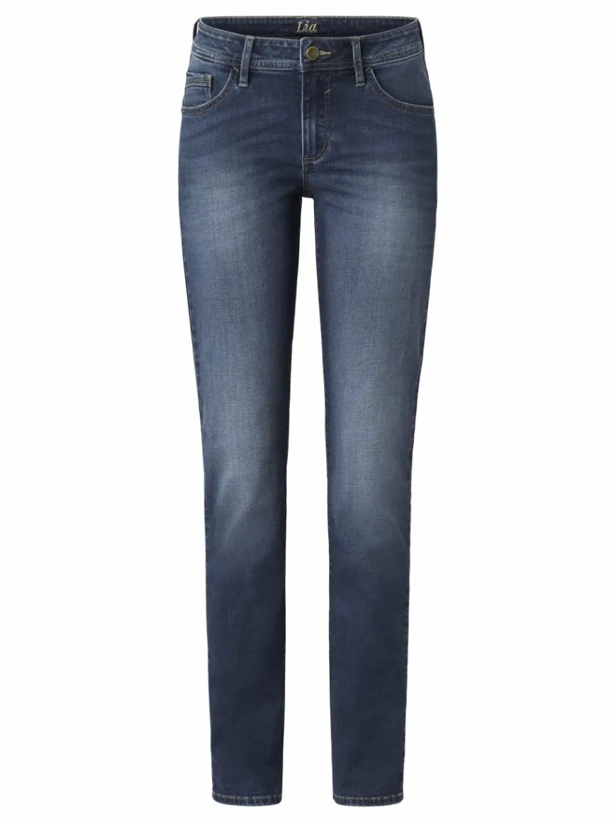 Paddock`s Jeans*Damen 5-Pocket Jeans - LIA Slim Fit blue stone uni