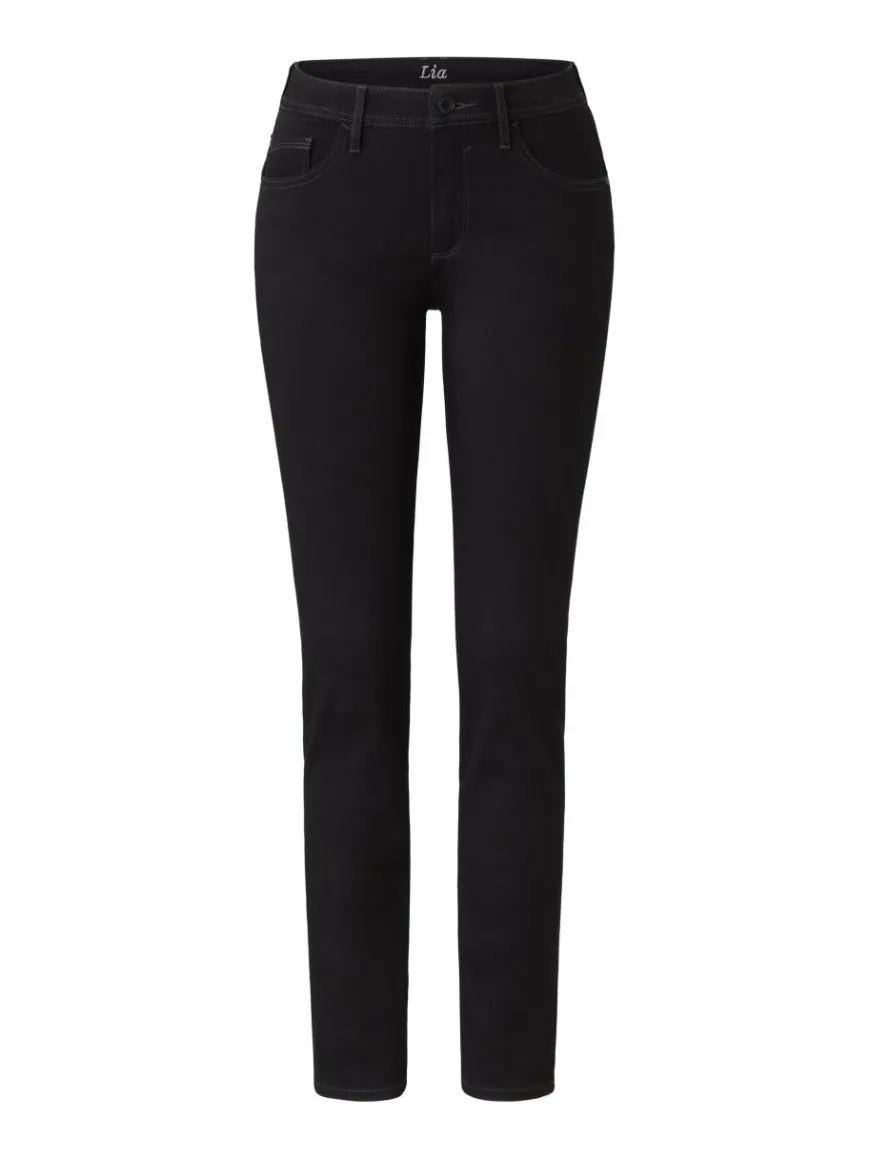 Paddock`s Jeans*Damen 5-Pocket Jeans - LIA Slim Fit schwarz uni
