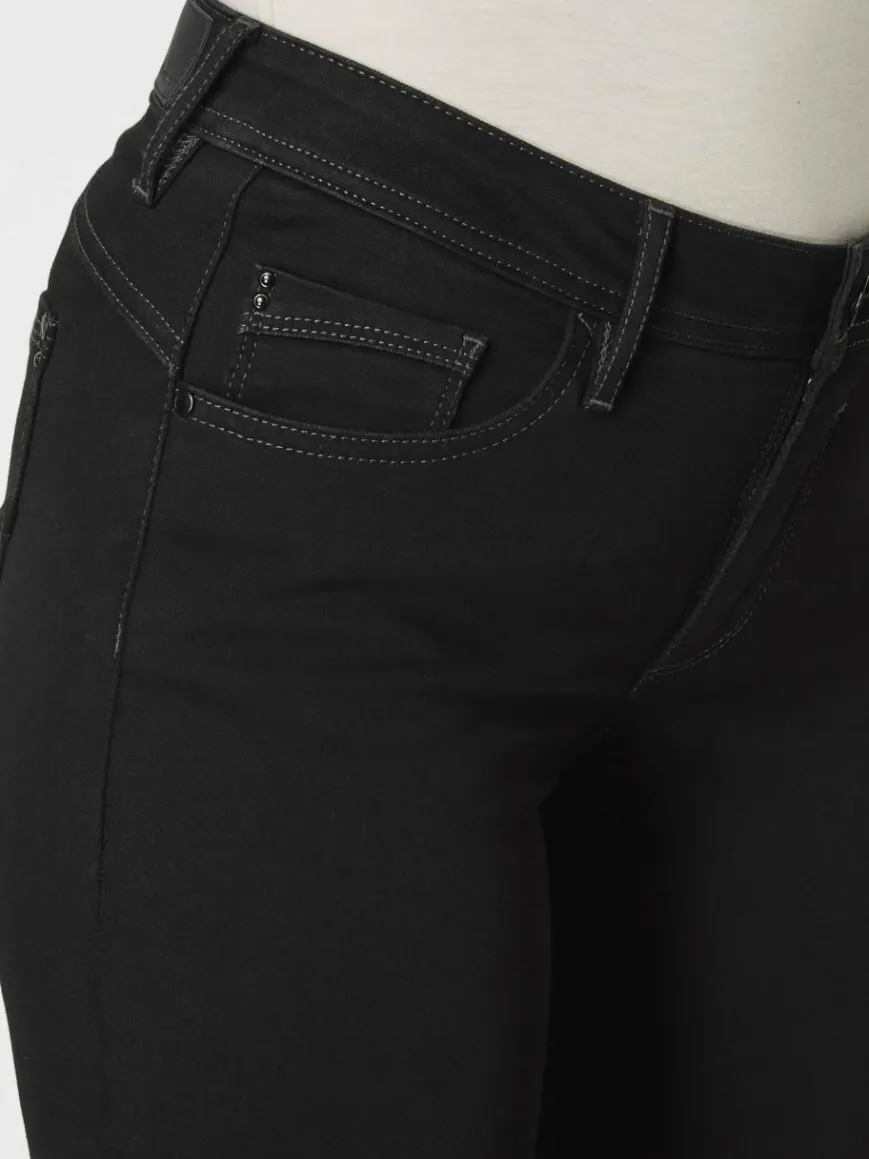 Paddock`s Jeans*Damen 5-Pocket Jeans - LIA Slim Fit schwarz uni
