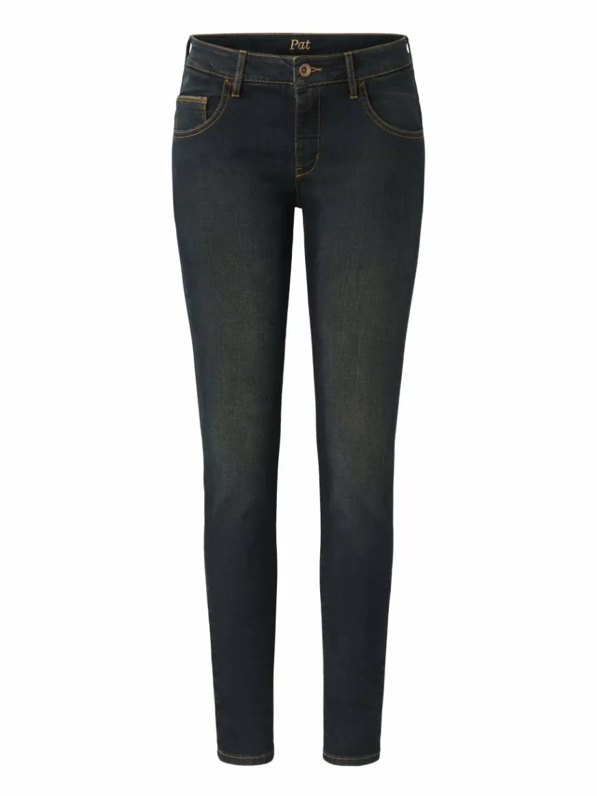 Paddock`s Jeans*Damen 5-Pocket Jeans - PAT Slim Fit dark stone uni