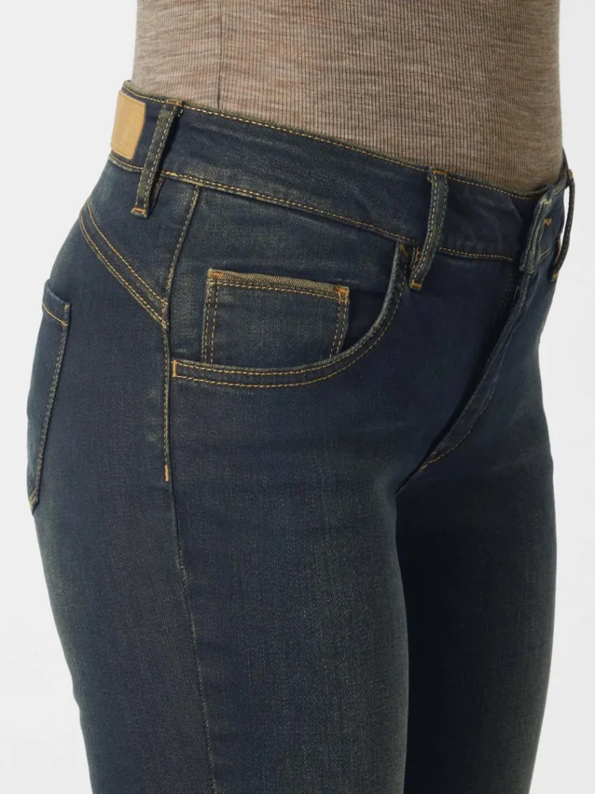 Paddock`s Jeans*Damen 5-Pocket Jeans - PAT Slim Fit dark stone uni