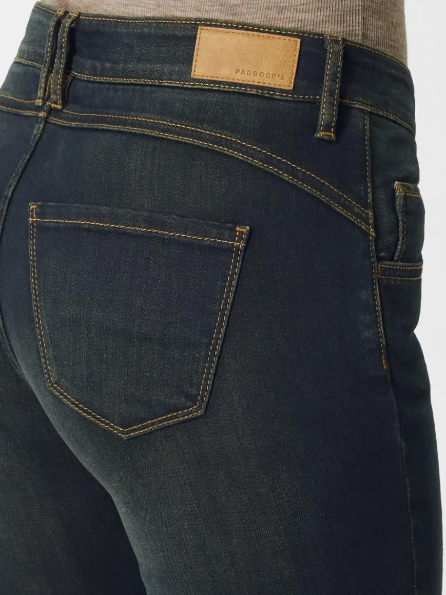 Paddock`s Jeans*Damen 5-Pocket Jeans - PAT Slim Fit dark stone uni