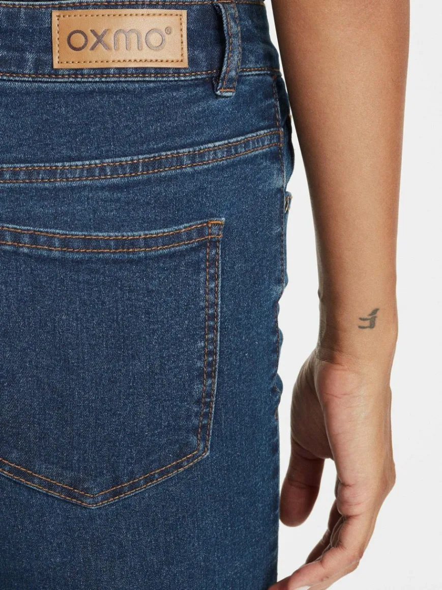 OXMO Jeans*Damen 5-Pocket-Jeans - OXLenna blau uni