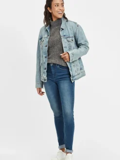 OXMO Jeans*Damen 5-Pocket-Jeans - OXLenna blau uni