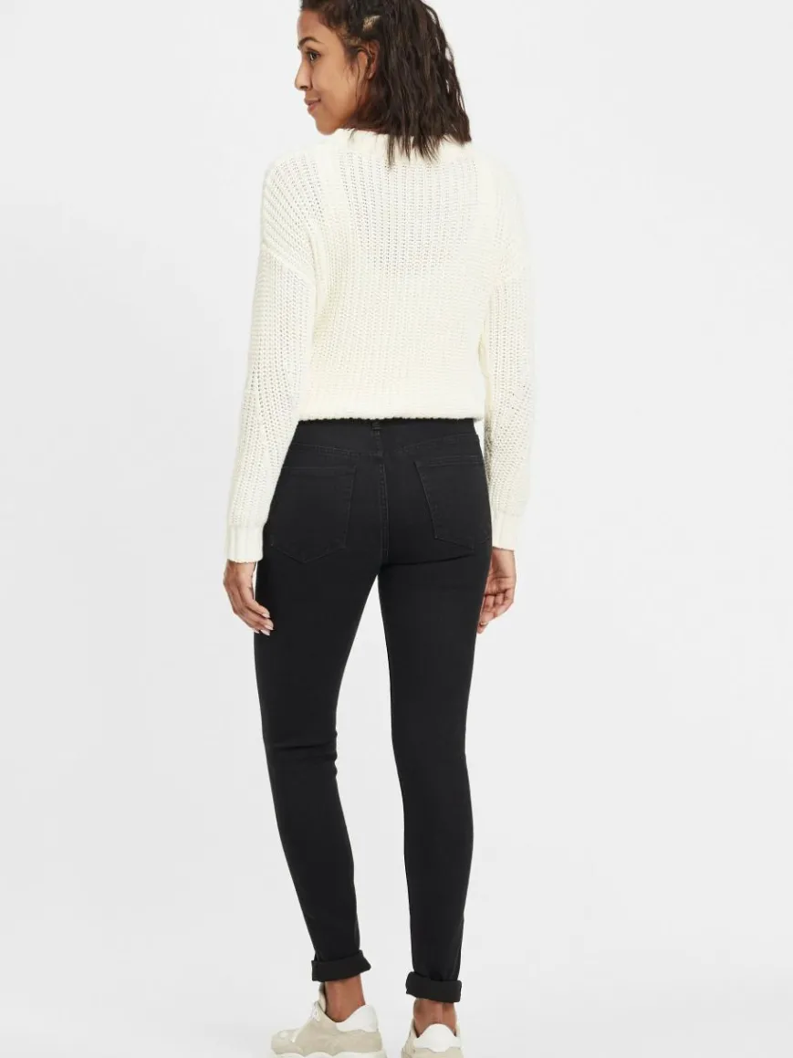 OXMO Jeans*Damen 5-Pocket-Jeans - OXLenna schwarz uni