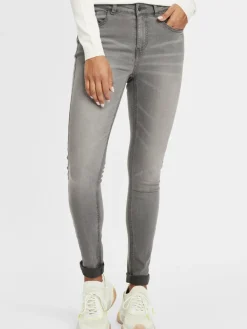 OXMO Jeans*Damen 5-Pocket-Jeans - OXLenna grau uni