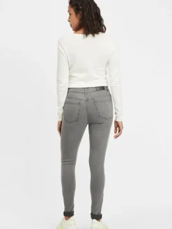 OXMO Jeans*Damen 5-Pocket-Jeans - OXLenna grau uni