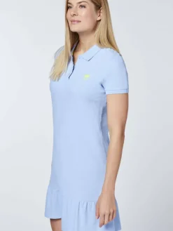 Polo Sylt Kleider*Damen Polokleid hellblau uni