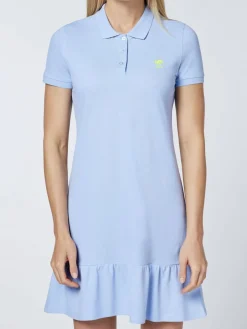 Polo Sylt Kleider*Damen Polokleid hellblau uni