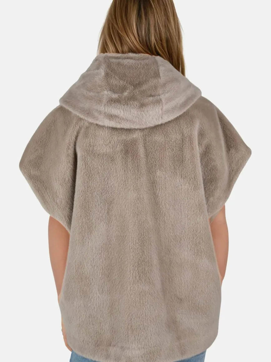 White Label Jacken & Westen*Damen Poncho-Weste grau uni