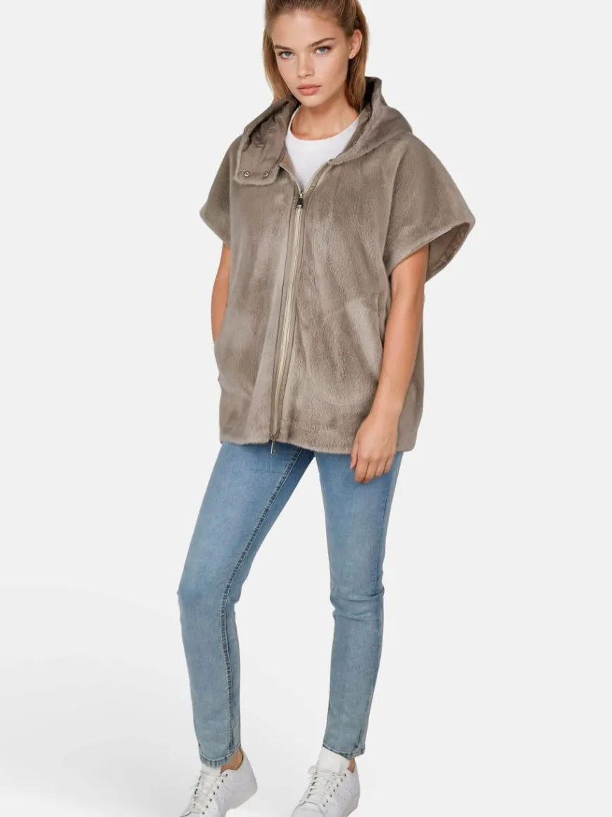 White Label Jacken & Westen*Damen Poncho-Weste grau uni
