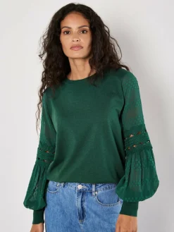 Apricot Pullover & Strickjacken*Damen Pullover grün strukturiert