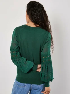 Apricot Pullover & Strickjacken*Damen Pullover grün strukturiert