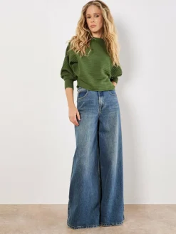 Apricot Pullover & Strickjacken*Damen Pullover grün uni