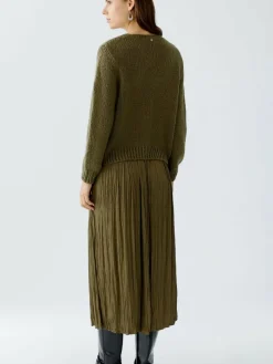 Oui Pullover & Strickjacken*Damen Pullover oliv uni