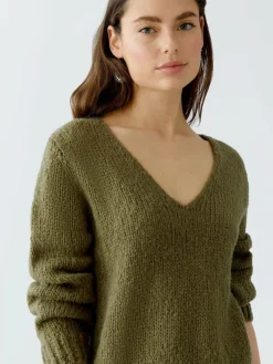 Oui Pullover & Strickjacken*Damen Pullover oliv uni