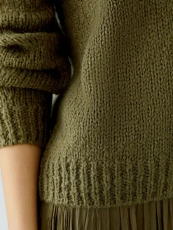 Oui Pullover & Strickjacken*Damen Pullover oliv uni
