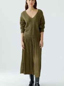 Oui Pullover & Strickjacken*Damen Pullover oliv uni