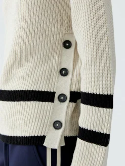 Oui Pullover & Strickjacken*Damen Pullover beige grau gestreift