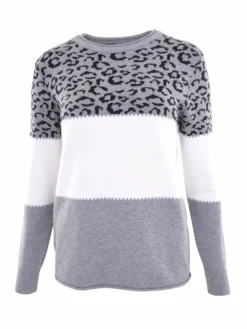 Navigazione Pullover & Strickjacken*Damen Pullover grau bedruckt
