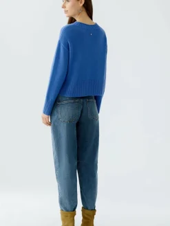 Oui Pullover & Strickjacken*Damen Pullover blau uni