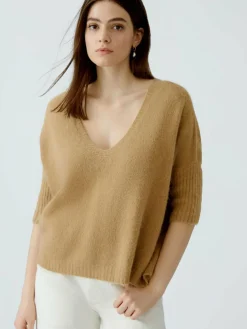 Oui Pullover & Strickjacken*Damen Pullover camel uni