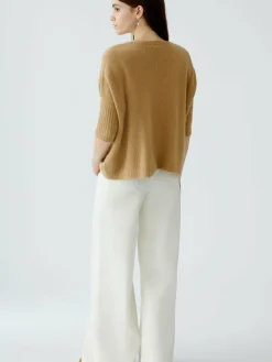 Oui Pullover & Strickjacken*Damen Pullover camel uni