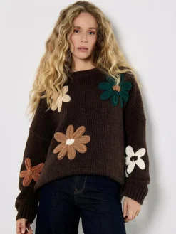 Apricot Pullover & Strickjacken*Damen Pullover braun bedruckt