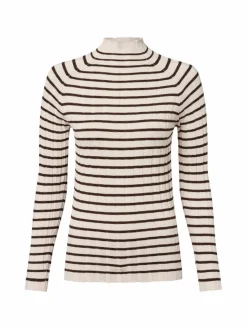 Marie Lund Pullover & Strickjacken*Damen Pullover kitt braun gestreift