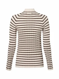 Marie Lund Pullover & Strickjacken*Damen Pullover kitt braun gestreift