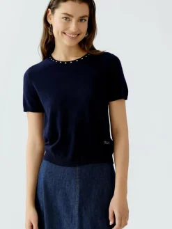 Oui Pullover & Strickjacken*Damen Pullover blau uni