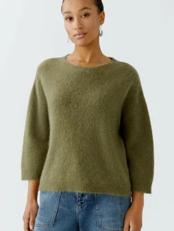 Oui Pullover & Strickjacken*Damen Pullover oliv uni
