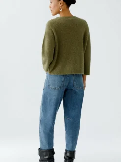 Oui Pullover & Strickjacken*Damen Pullover oliv uni